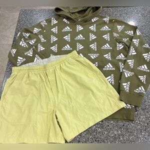 Mens LULULEMON/ADIDAS Shorts & Hoodie Sweatshirt, sz Large